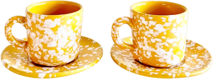 Pompeii Espresso Cup & Saucer (Yolk) - Set of 2