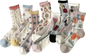 Sheer Flower Ankle Socks
