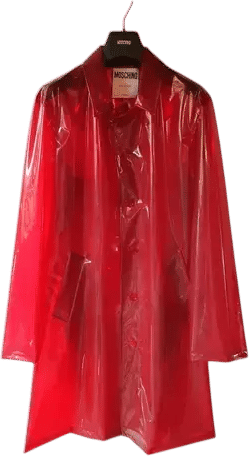 Moschino Red Transparent Raincoat
