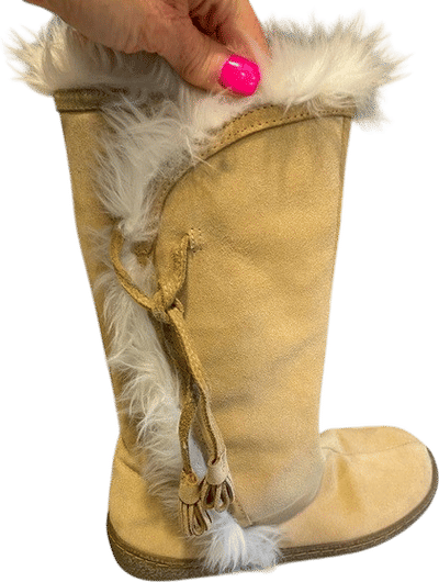 Gap Light Tan Suede Boots with Fur