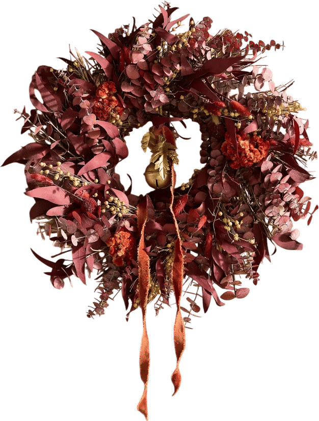 Dried Vermilion Ember Wreath
