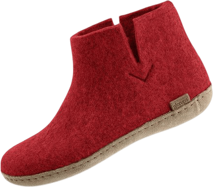 Laars met leren zool - Rood