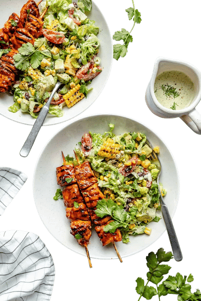 BBQ Chicken Skewer Salad Recipe