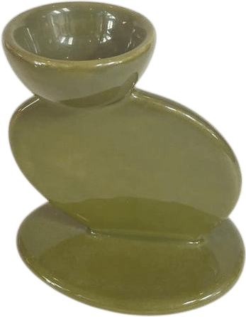 OCKI Italy Olive Green Ceramic Candle Holder Postmodern Mid Century Modern MCM - Etsy