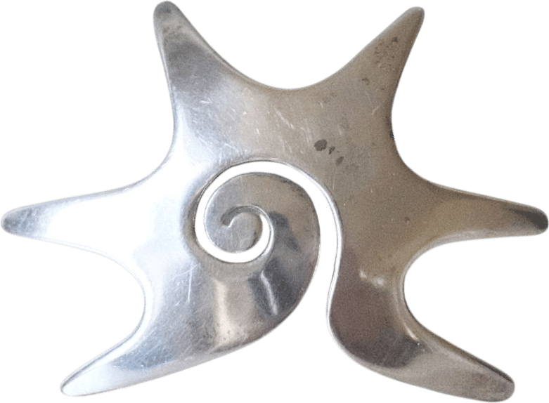 Vintage Sterling Silver Spiral Brooch