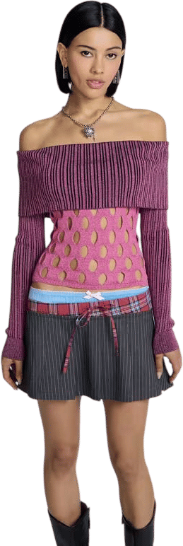 Marc Jacobs Off Shoulder Hole Knit Top
