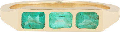 Emerald Guardian Bar Ring