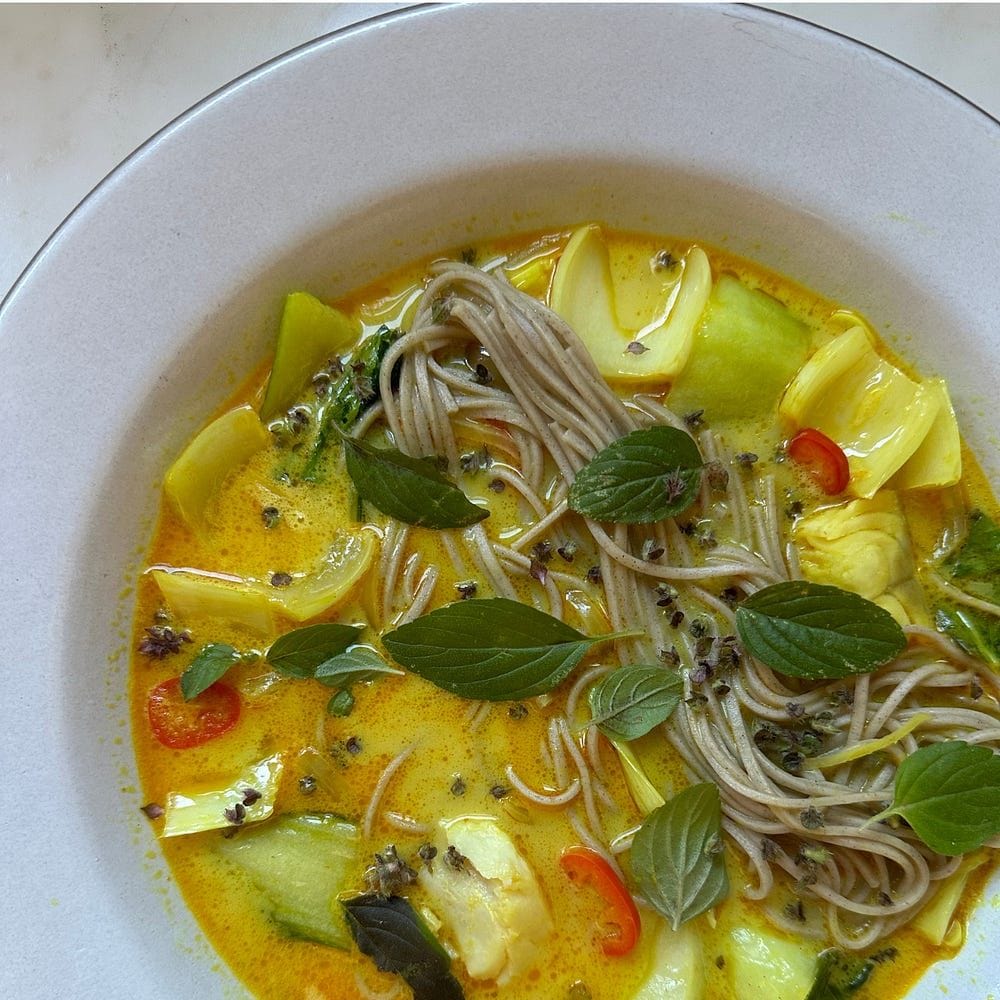 Spicy Thai Coconut Curry Fish Soup