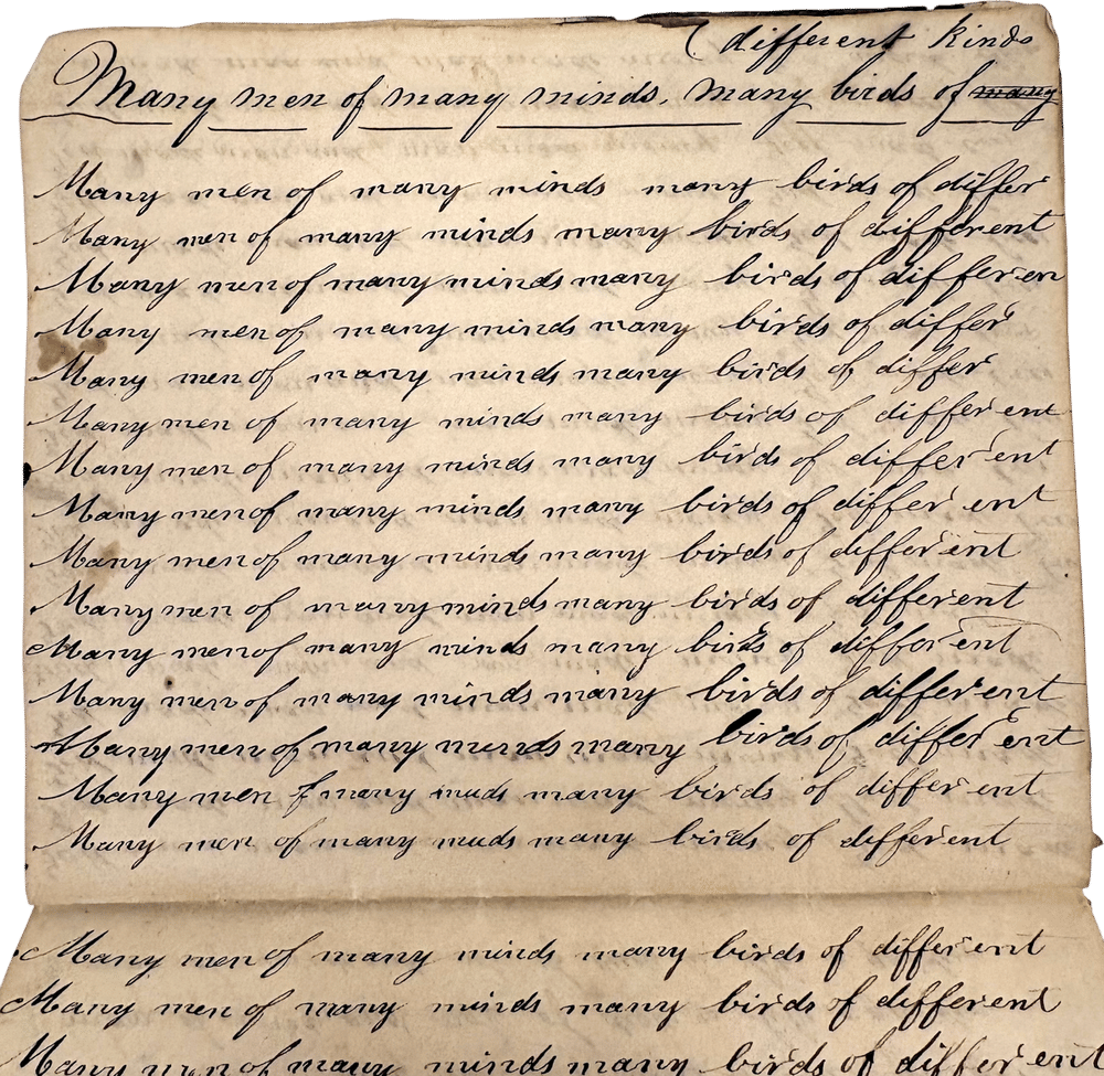 Daniel Zigler's 1847 Penmanship Notebook