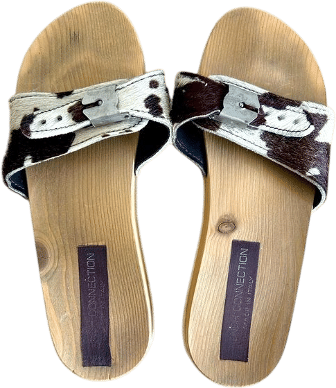 Vintage French Connection Cow Print Slides