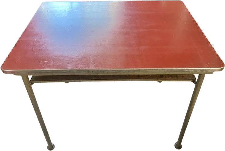 Mid Century Modern Red Lacquered Schoolhouse Desk