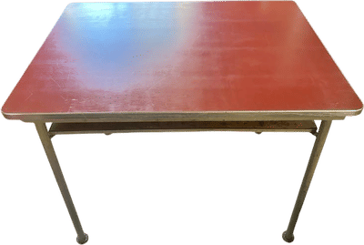 Mid-Century Modern Red Lacquered Schoolhouse Desk
