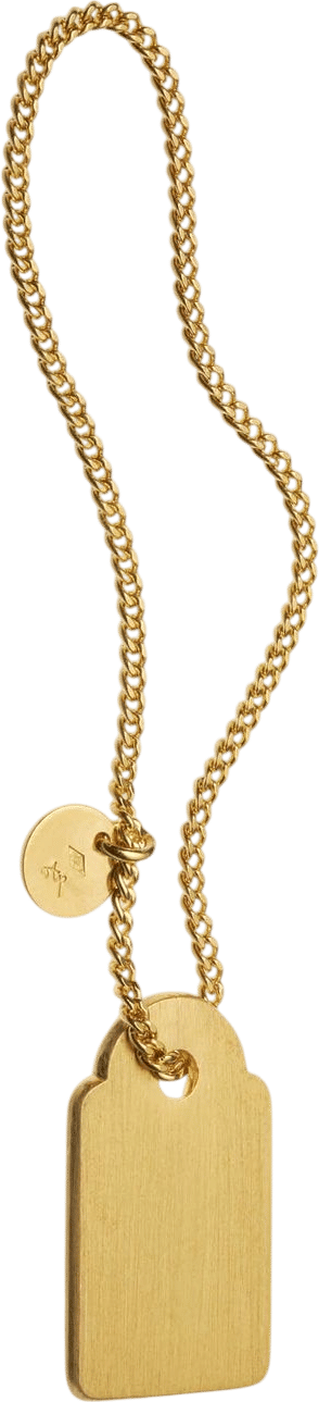 paper tag replica in 18k gold coated brass