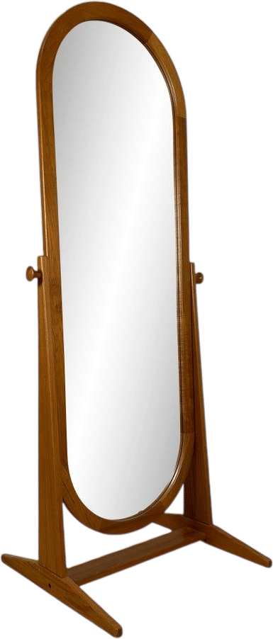 Teak full-length mirror