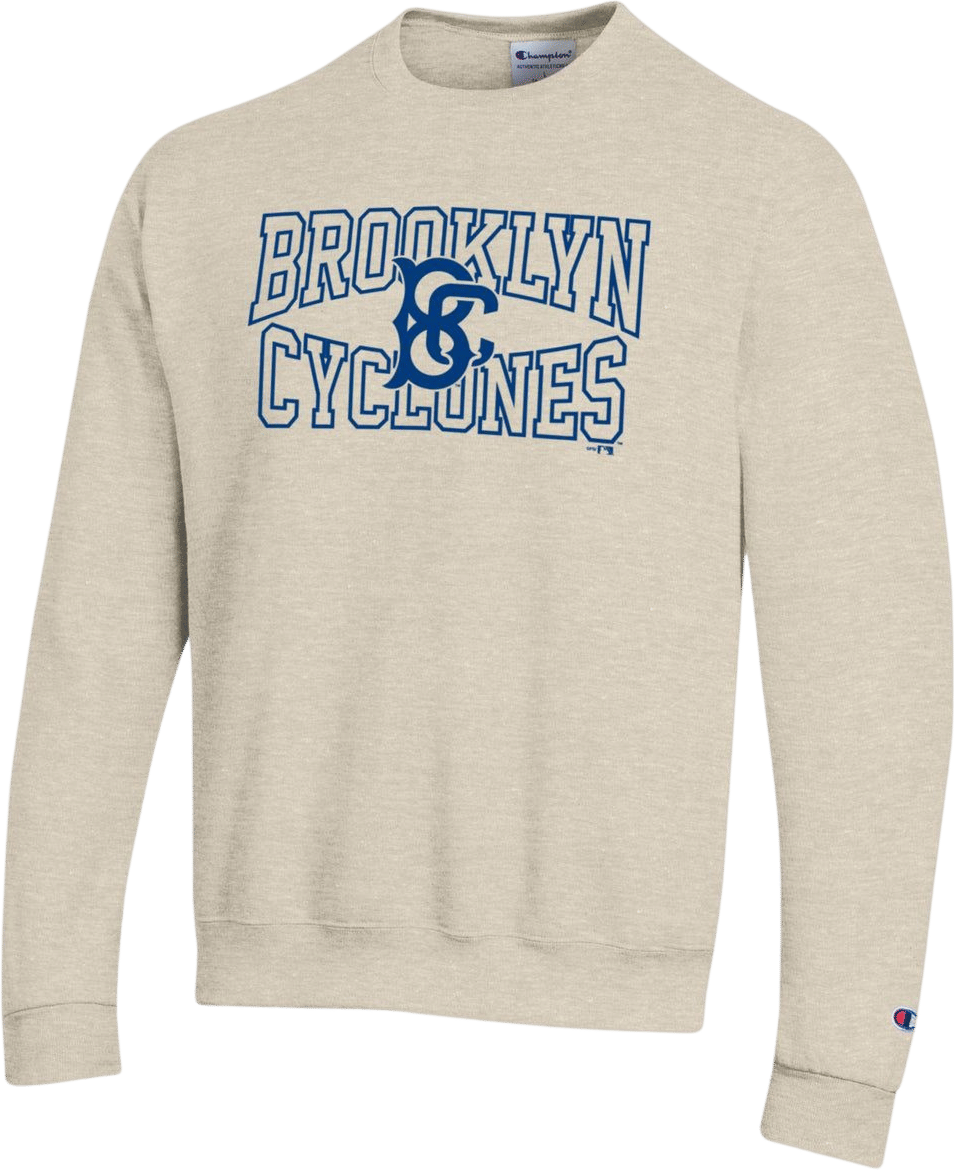 Brooklyn Cyclones Champion Mens Powerblend Crew Oatmeal