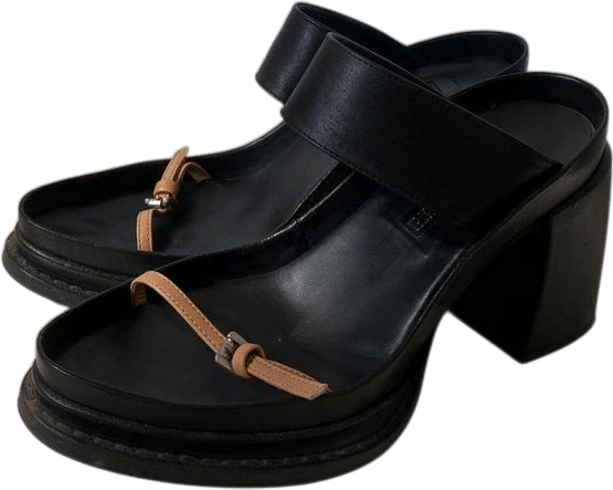 Ann Demeulemeester 90s black and tan heels (38)