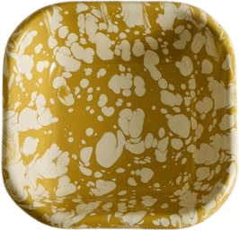 Enamelware Catchall Tray in Citron Splatter