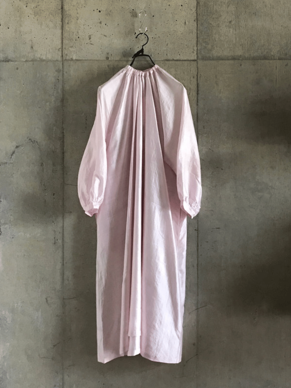 Ribbon Gather Dress - Rose Water