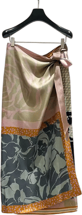 Dries Van Noten Wrap Floral Print Midi Skirt