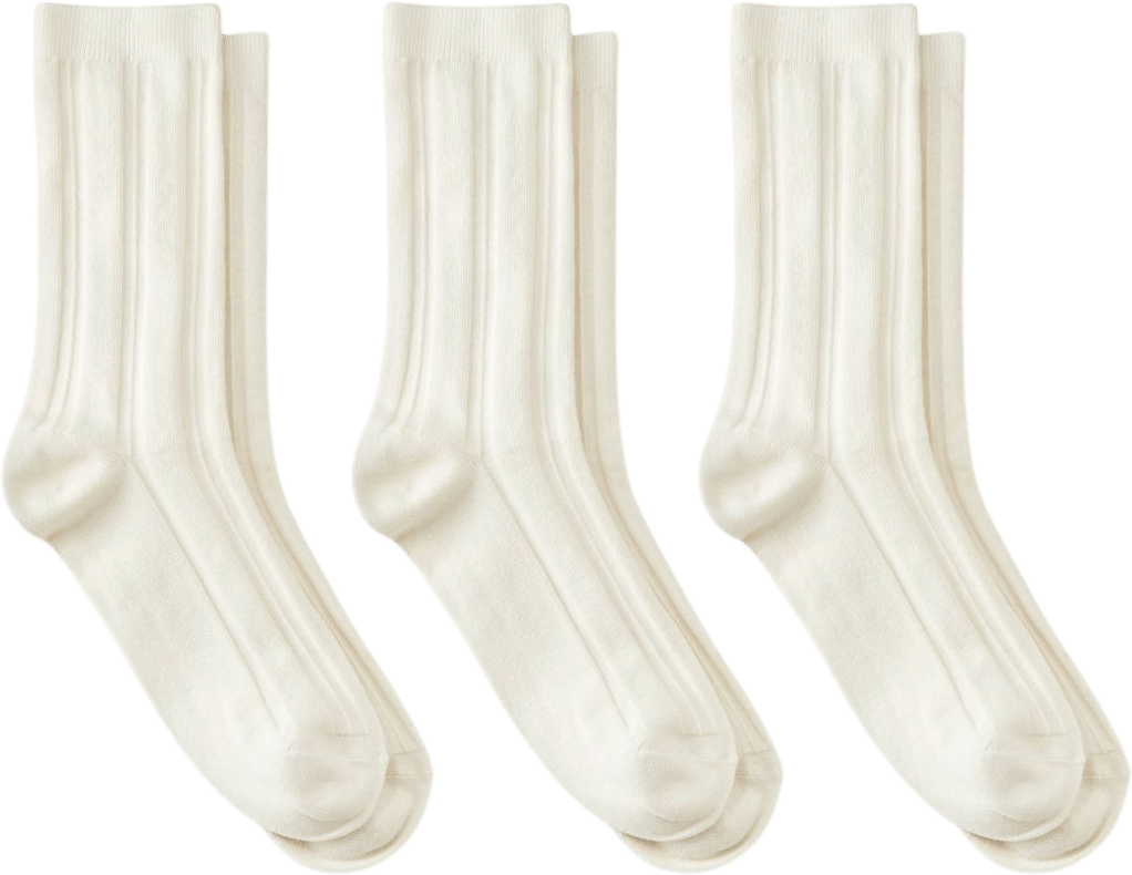 Women's 53pk Wide Rib Crew Socks - A New Day™ Cream