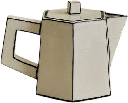 Carte Blanche Tea Pot in White & Black (Nickey Kehoe)