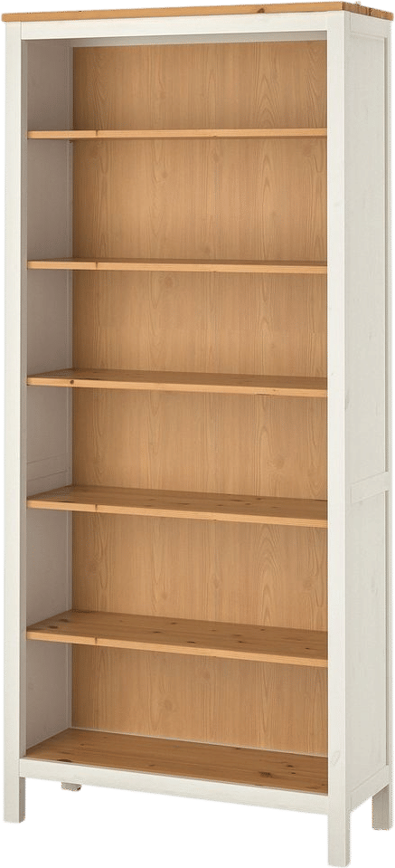 HEMNES bookcase, white stain/light brown, 353/8x771/2"  - IKEA