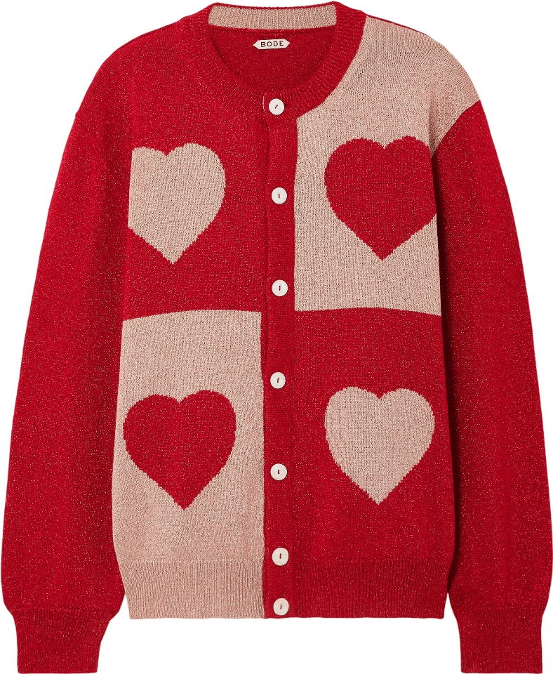 Two-tone lamé cardigan