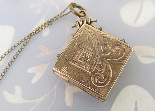 Antique book locket