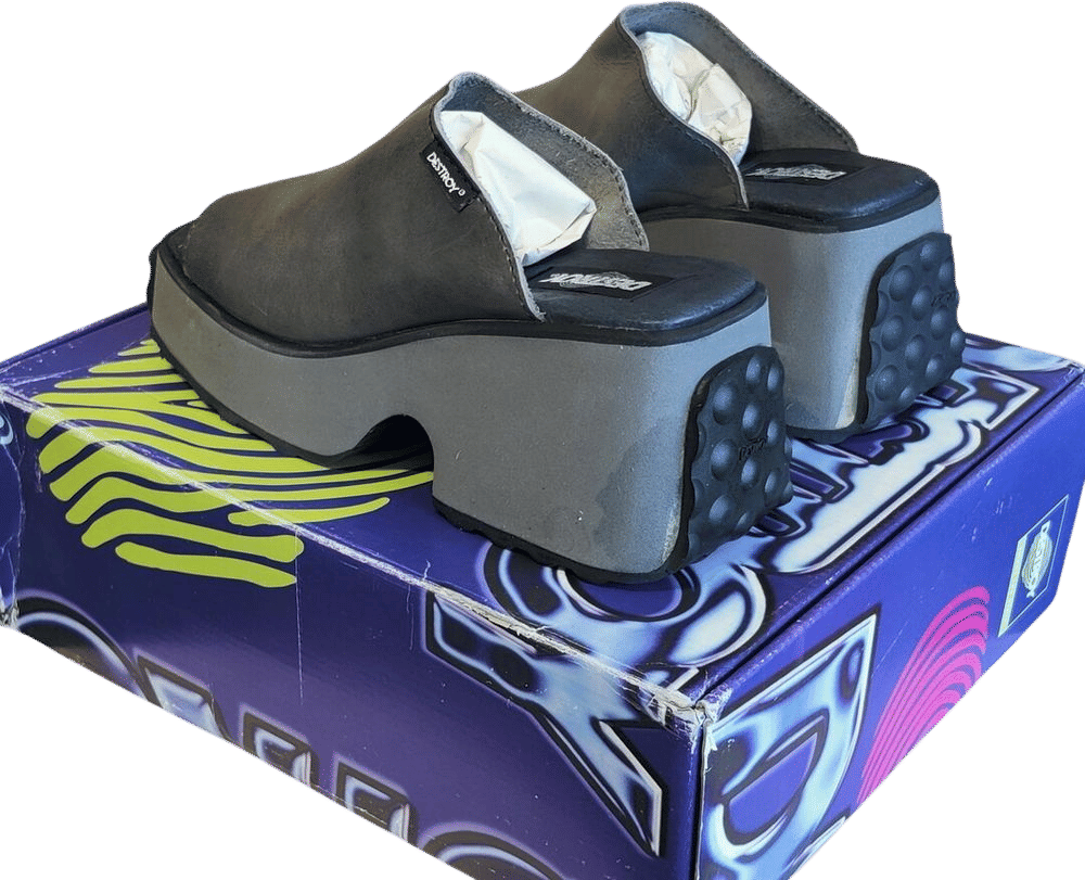 Vintage 90s Destroy Grey Platform Sandals EU38 - Etsy