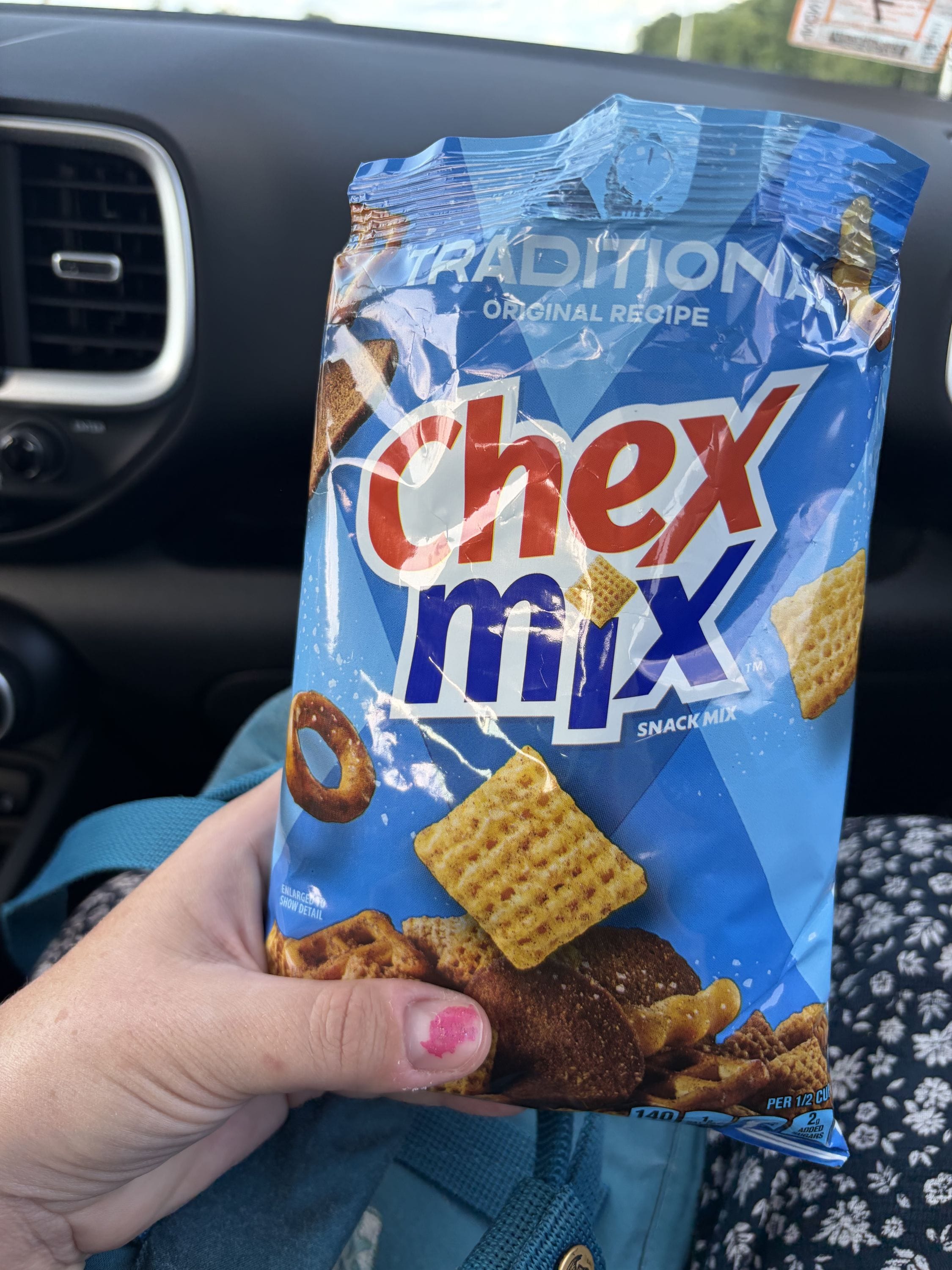 Chex mix on a road trip