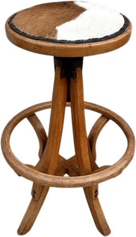 Circa 1910 Industrial Cowhide Stool