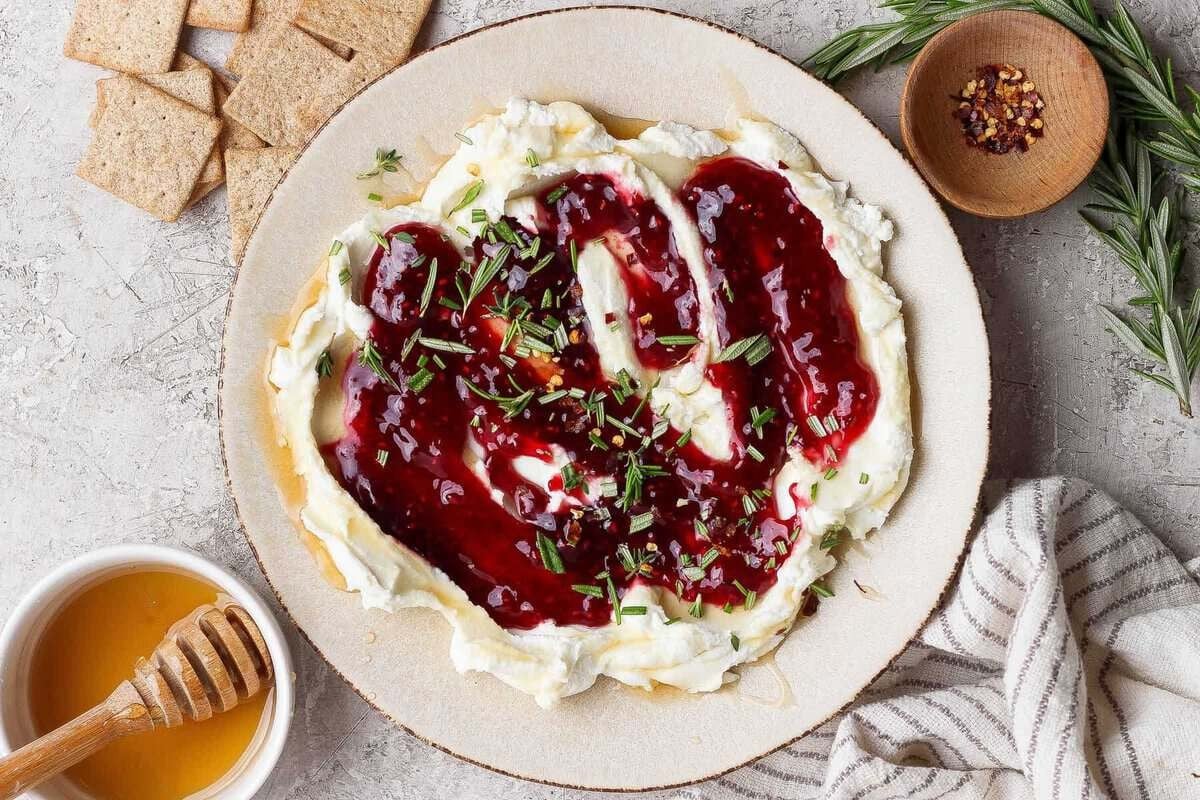 Warm goat cheese with jam of choice