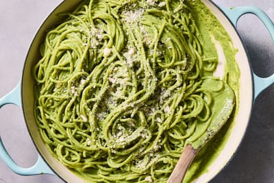 Creamy Cottage Cheese Basil Pasta Recipe