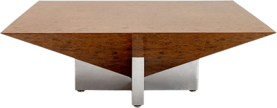 Milo Baughman Burlwood & Chrome Table