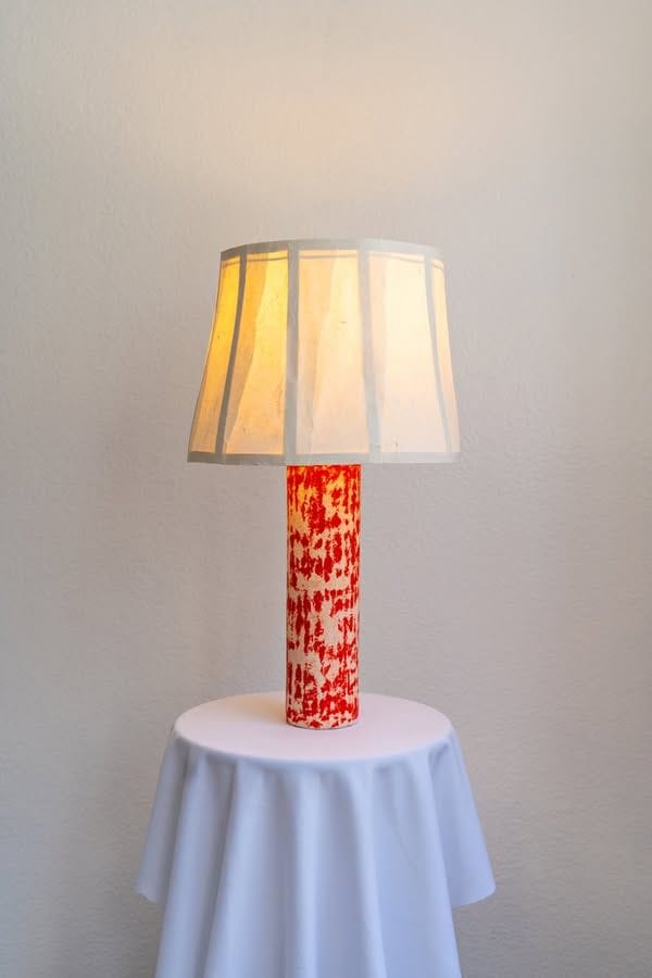 Red Chroma Column Table Lamp