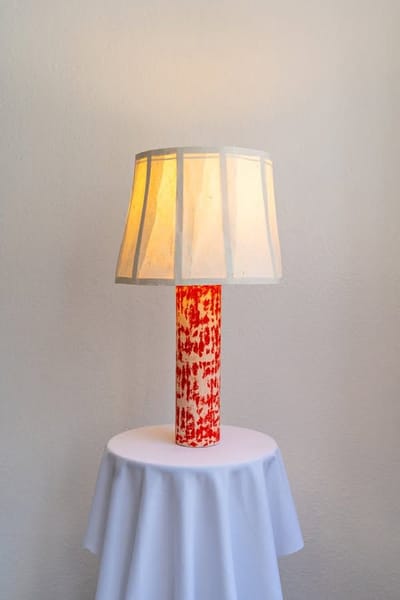 Red Chroma Column Table Lamp