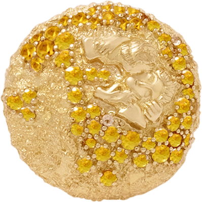 Carina Hardy 18K Pavé Button Ring