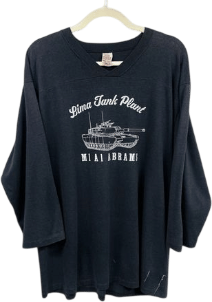 Vintage Lima Abrams Tank Plant T Shirt M1 A1 Black XL