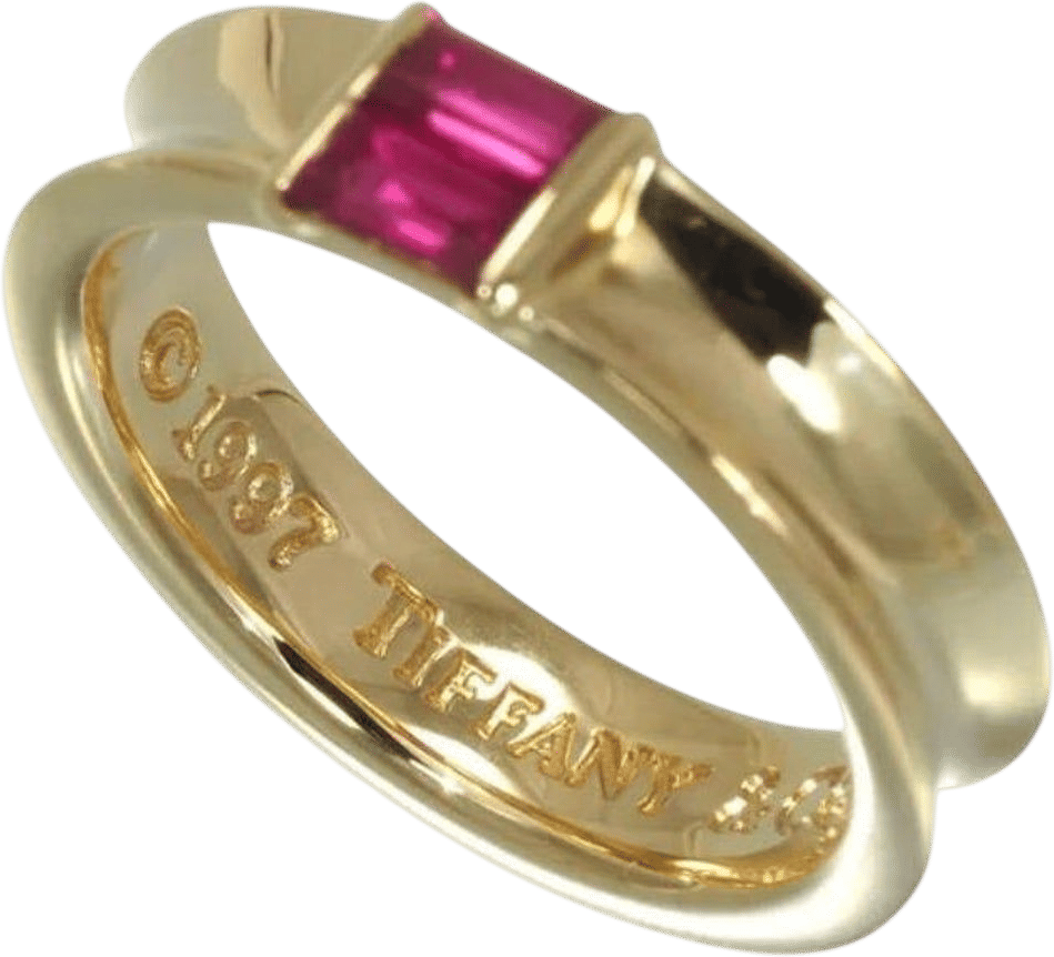 18K Gold Ruby Stacking Ring