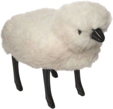 Scully and Scully Production Dark Ottoman Sheepskin Stool