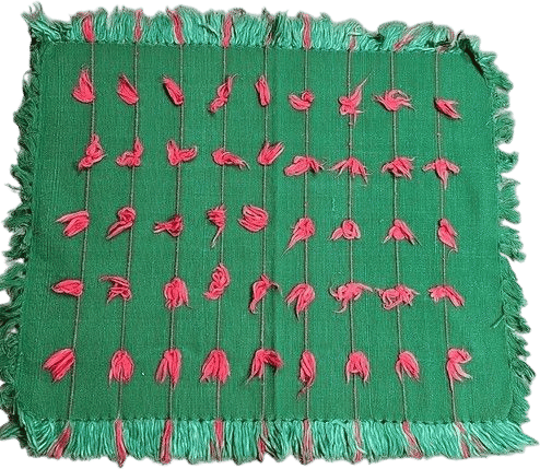 Vintage Green Fringe Floral Napkins