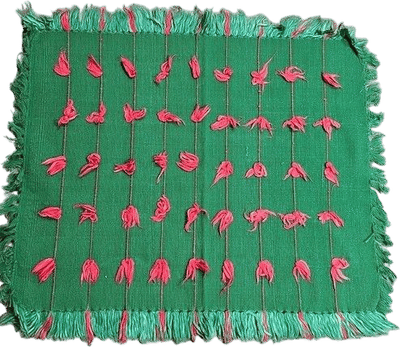 Vintage Green Fringe Floral Napkins