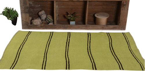 Turkish Rug Hemp Kilim Accent Vintage Anatolian Rugs For Entry 3.6x6.4 ft Green Dorm Colorful Striped Aztec Neutral Turkish Salon Pale