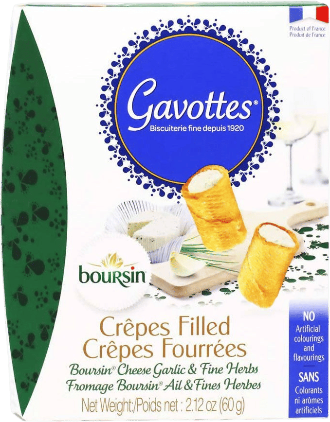 Mini Crepes Filled with Boursin Cheese by Gavottes