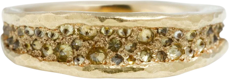 Yellow Diamond Concave Ring