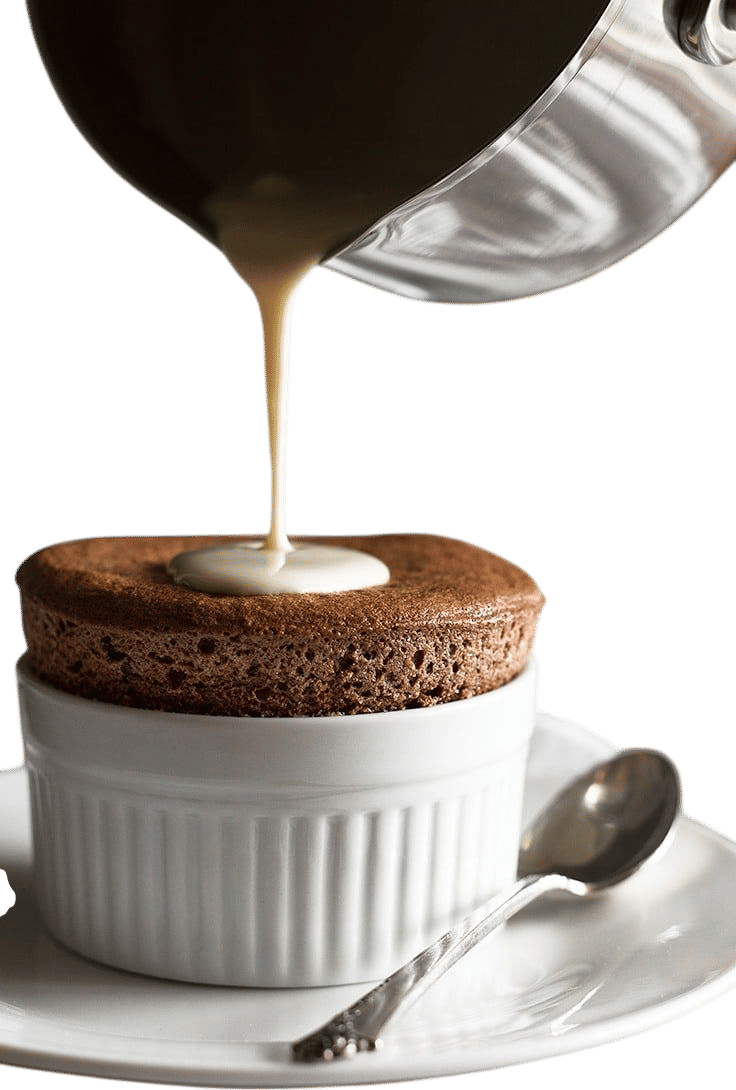 Chocolate Souffle with Creme Anglaise
