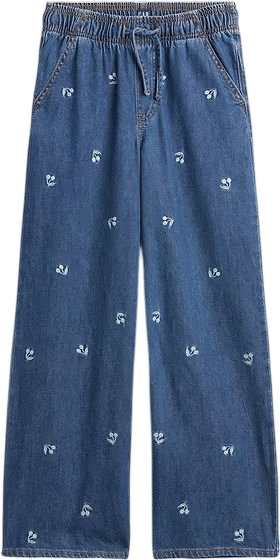 Kids Pull-On Wide Leg Jeans