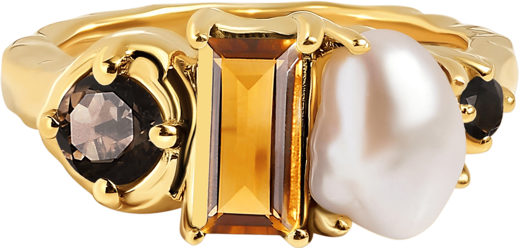 Citrine Pearl Ring