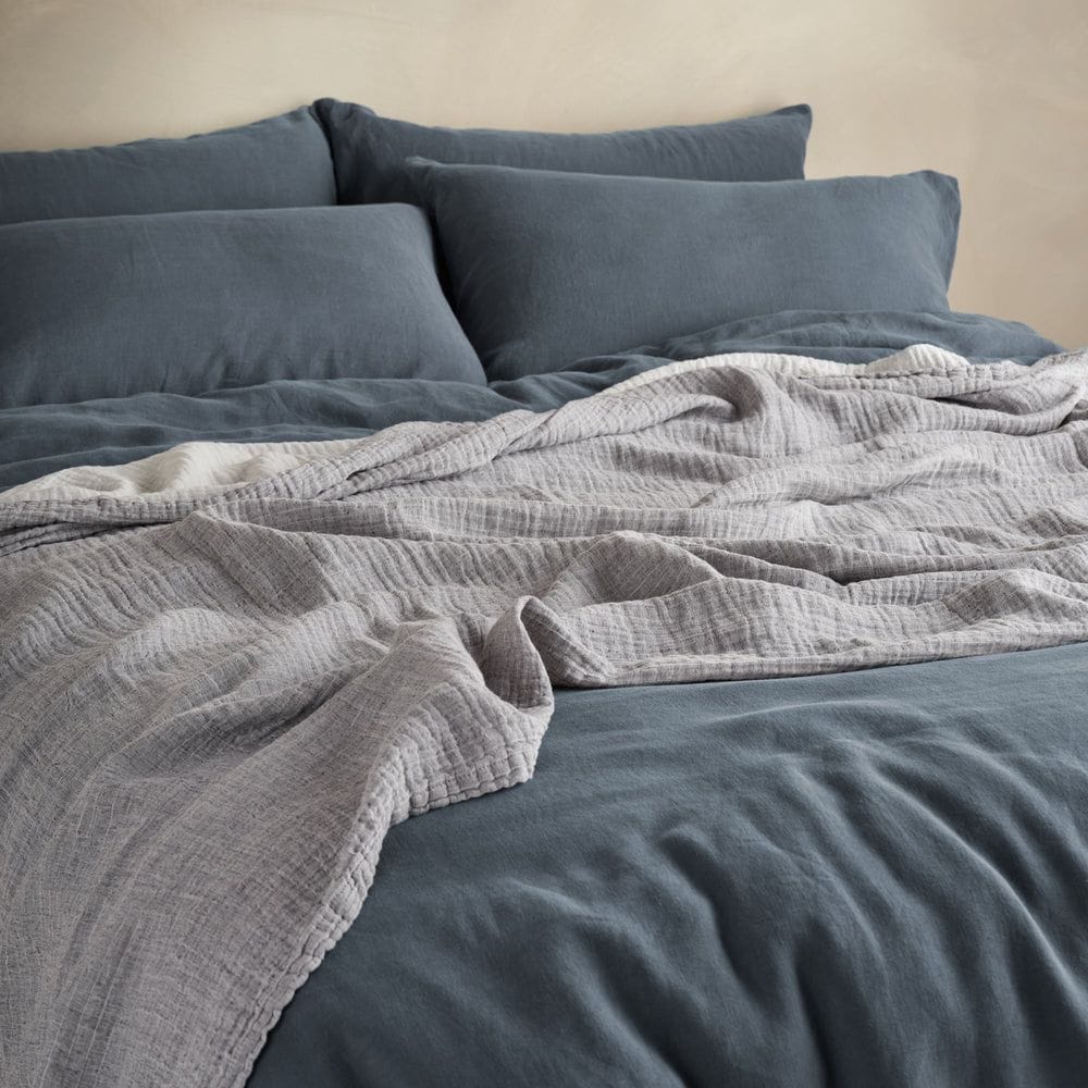 The Linen & Cotton Throw - Ink