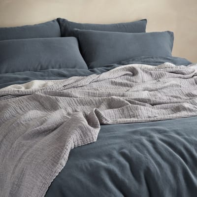 The Linen & Cotton Throw - Ink